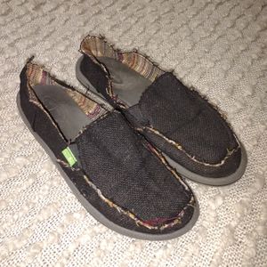 Black hemp Sanuk Donna  slip on